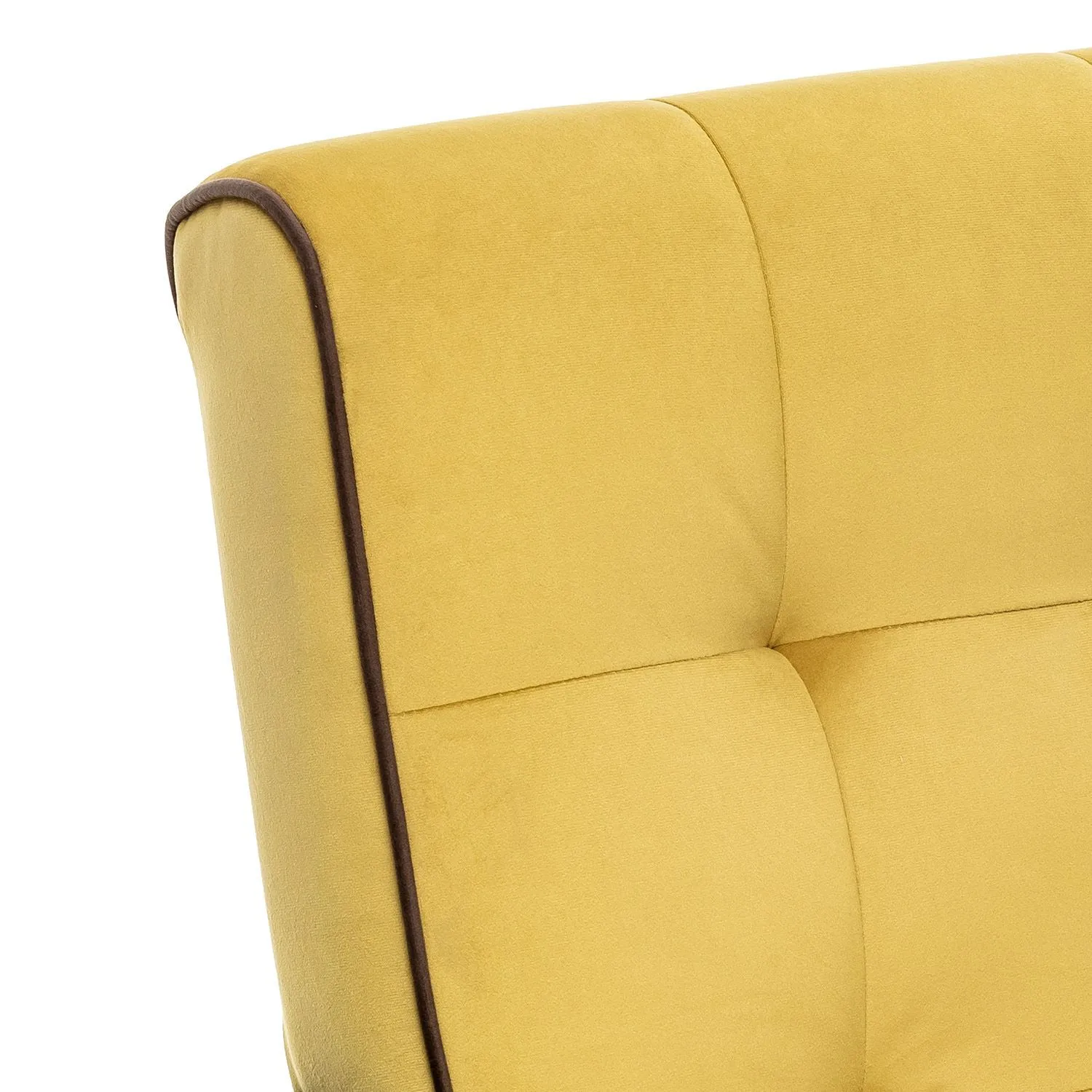 Кресло Leset Модена V28 желтый, кант V23 молочный шоколад / Венге