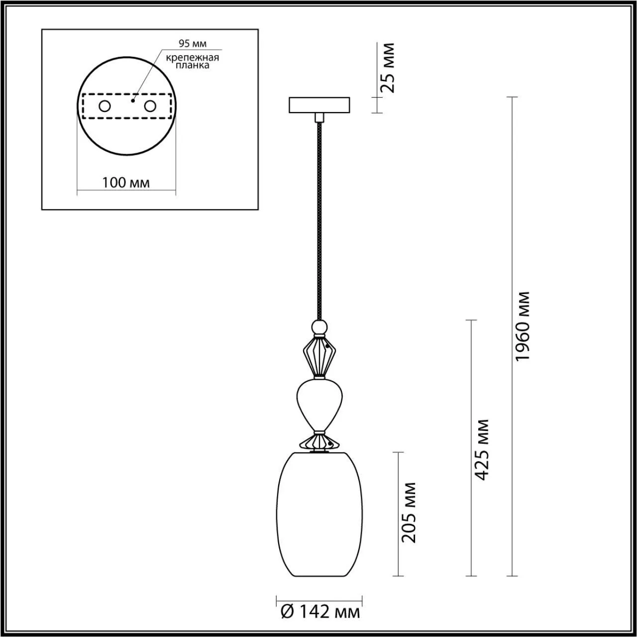Подвесной светильник ODEON LIGHT EXCLUSIVE BIZET 4893/1B
