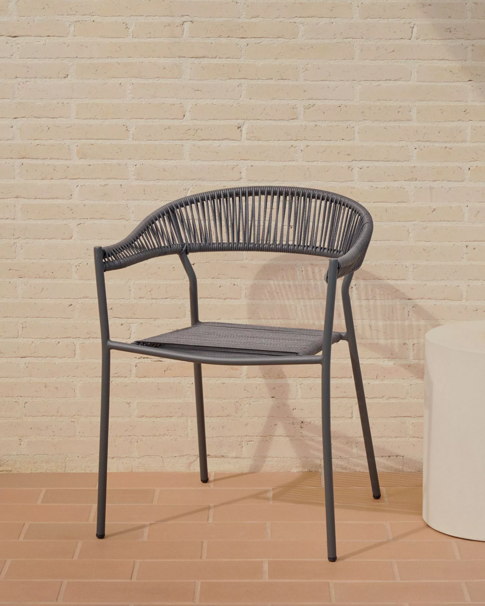 Садовый стул La Forma Futadera из стали и шнура серый