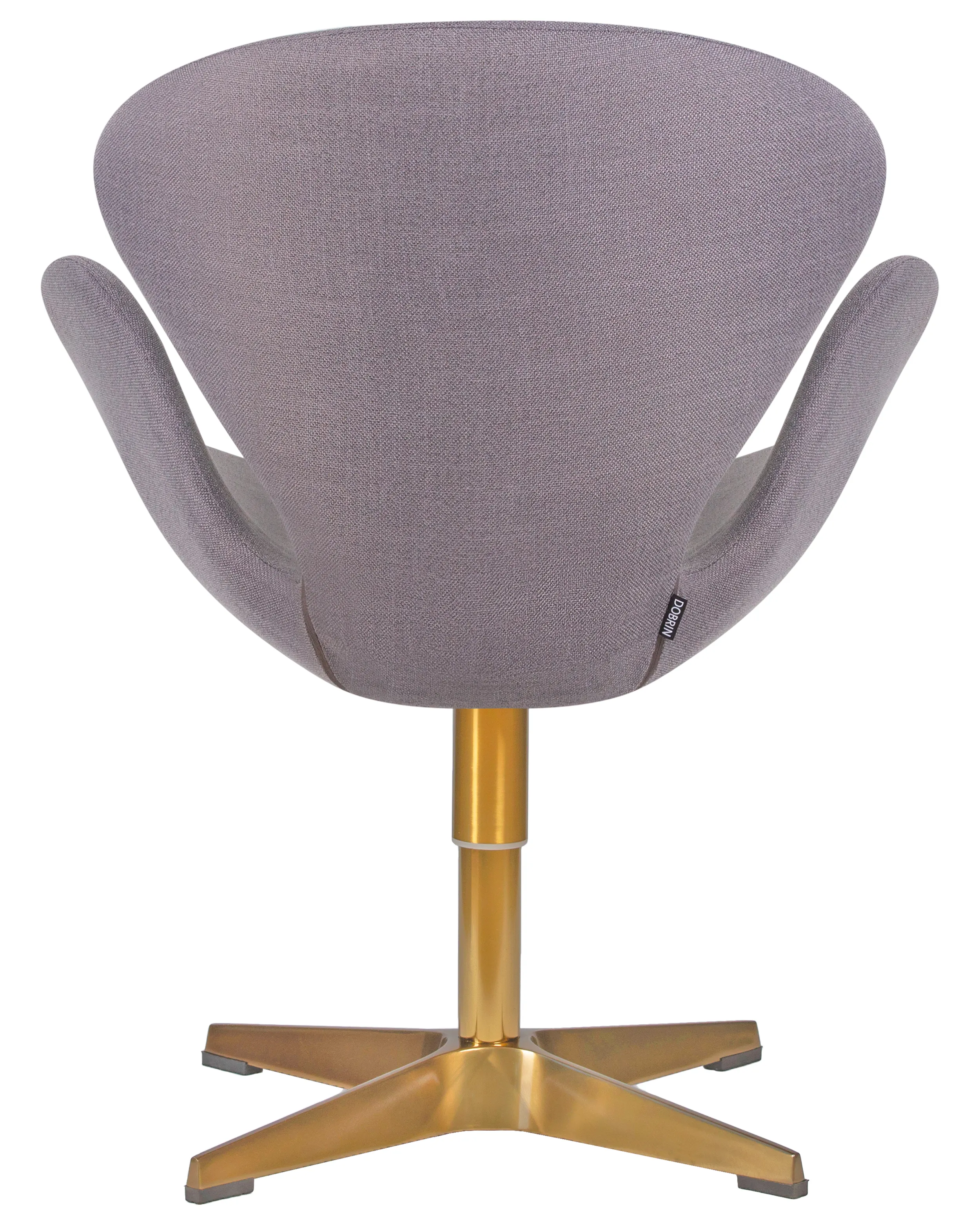 Кресло дизайнерское DOBRIN SWAN серая ткань IF11, золотое основание