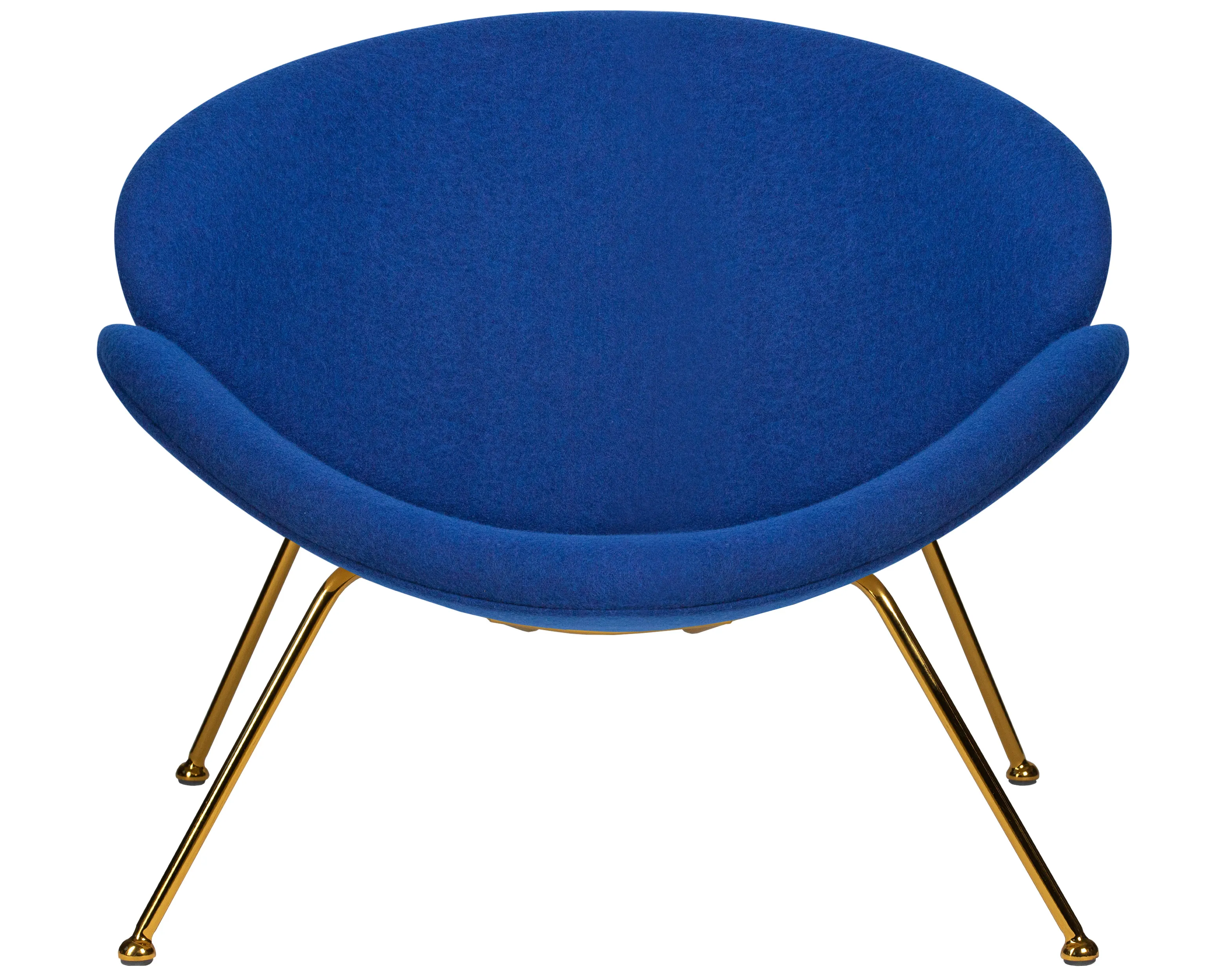 Кресло дизайнерское DOBRIN EMILY синяя ткань AF6, золотое основание