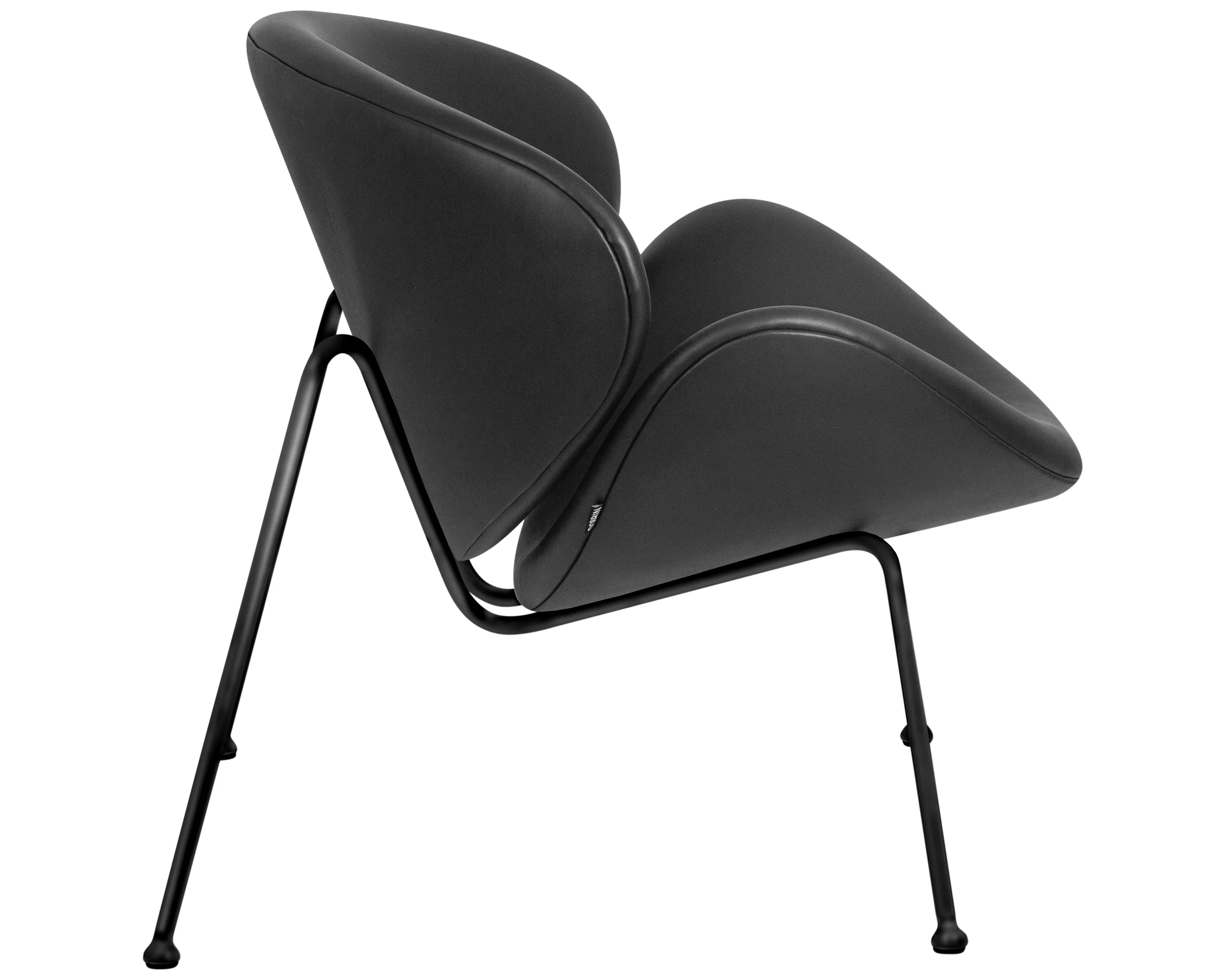 Кресло дизайнерское DOBRIN EMILY черный винил YP16, черное основания