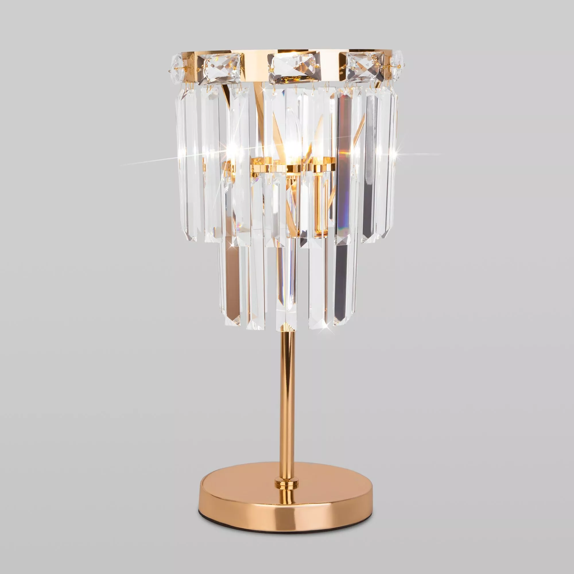 Лампа настольная Eurosvet Elegante 01136/1 золото/прозрачный хрусталь Strotskis