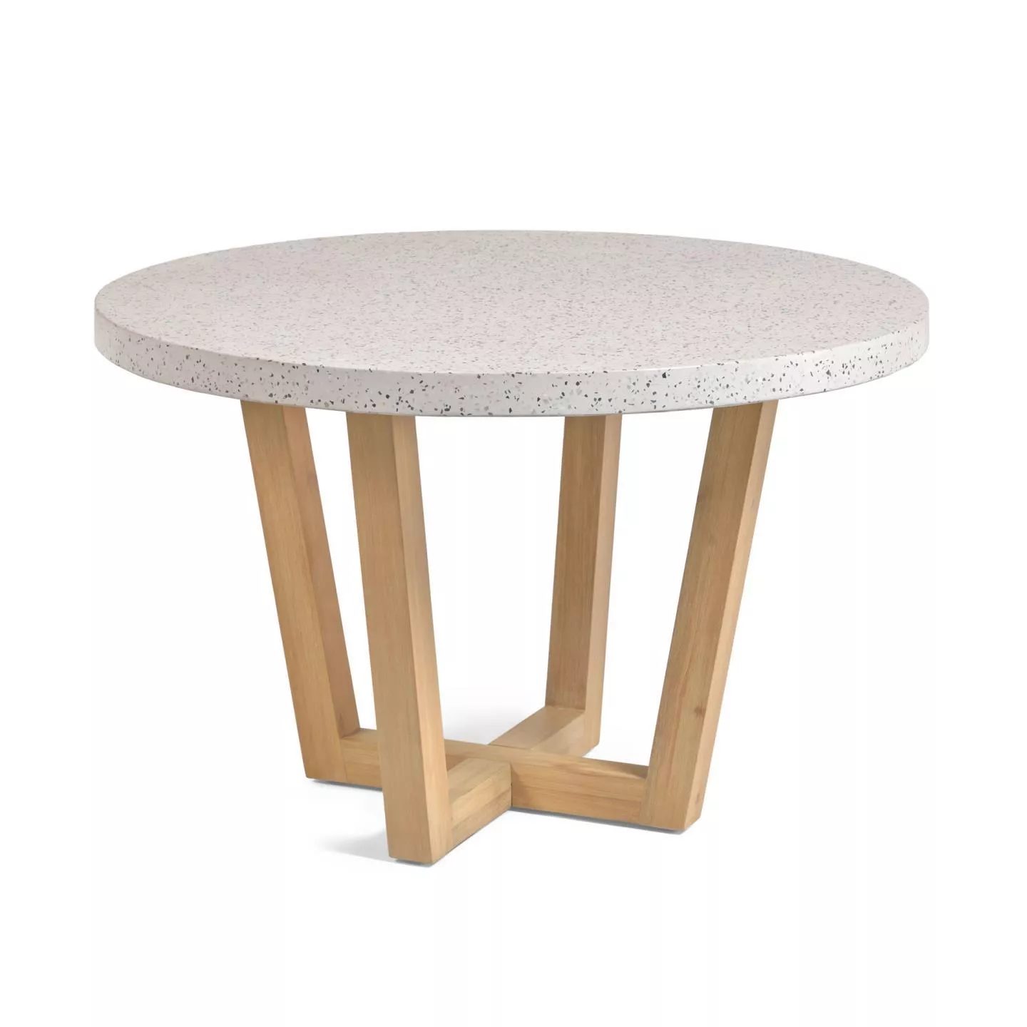 Круглый стол La Forma Shanelle из белого терраццо d 120 см