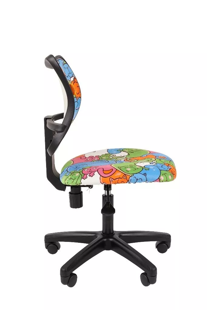Детский компьютерный стул Chairman KIDS 102 черный пластик котики