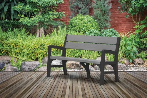 Скамейка садовая со спинкой Montero Triple seat bench Графит