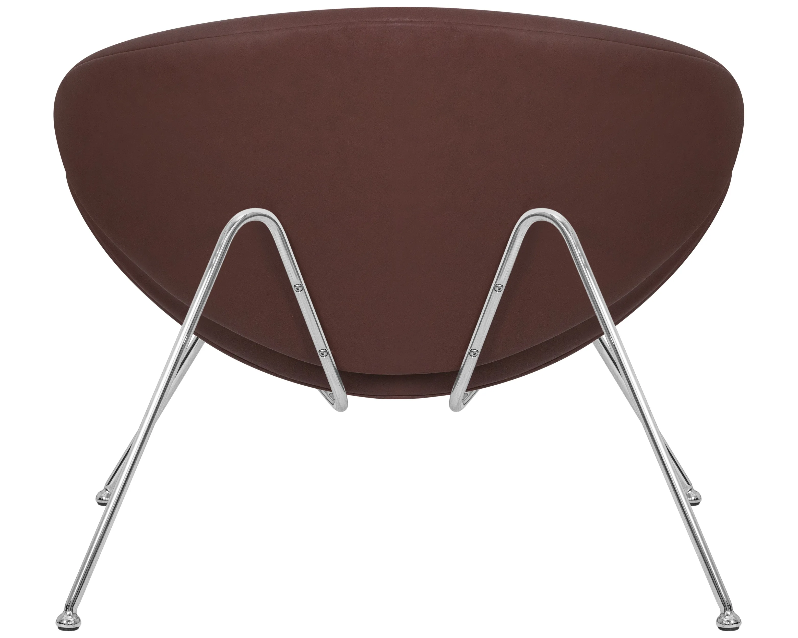 Кресло дизайнерское DOBRIN EMILY коричневый винил YP5, хромированная сталь