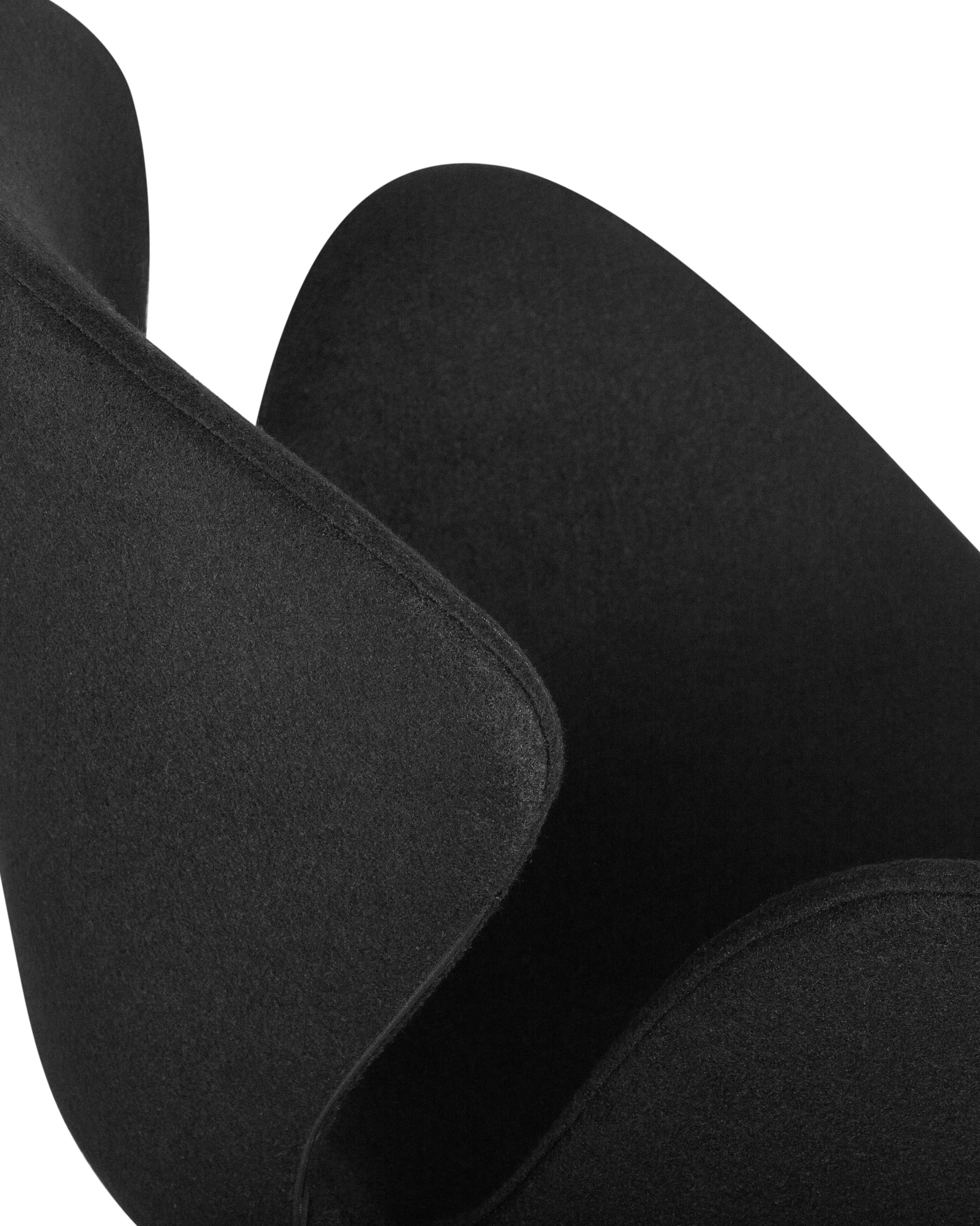 Кресло дизайнерское DOBRIN SWAN черная ткань AF9, золотое основание