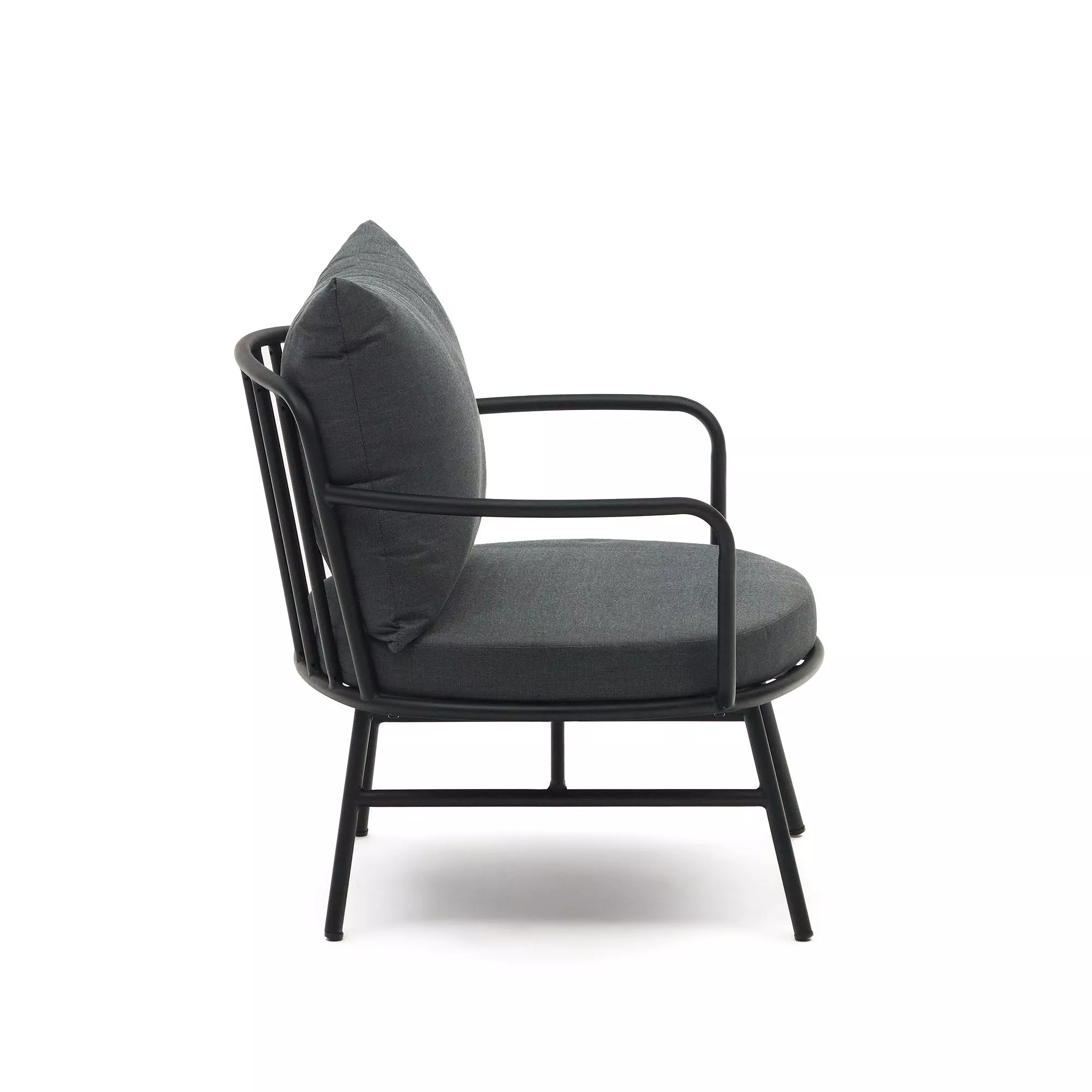 Кресло La Forma Bramant из стали с черной отделкой