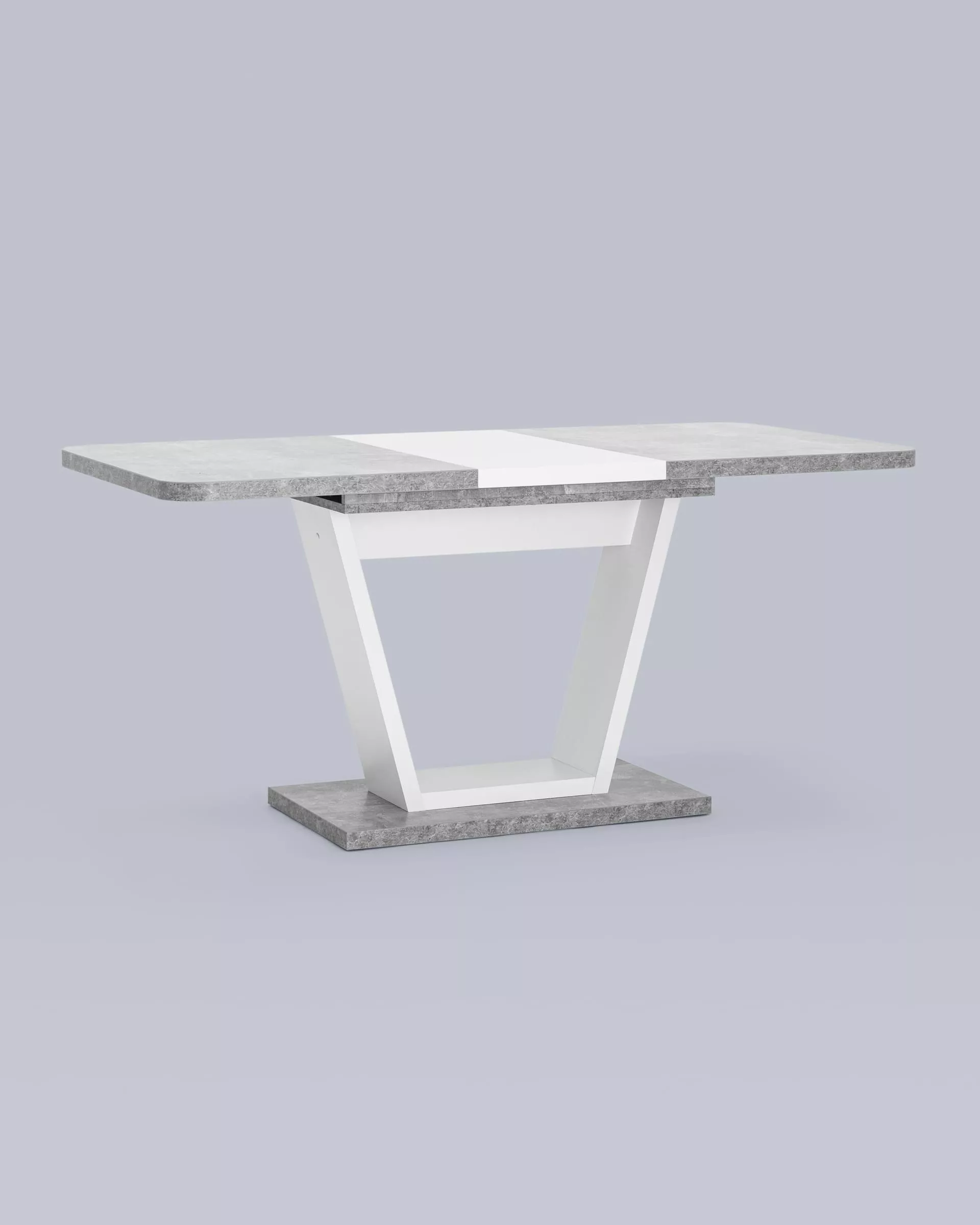 Стол обеденный Vector 120х80 бетон / белый раздвижной