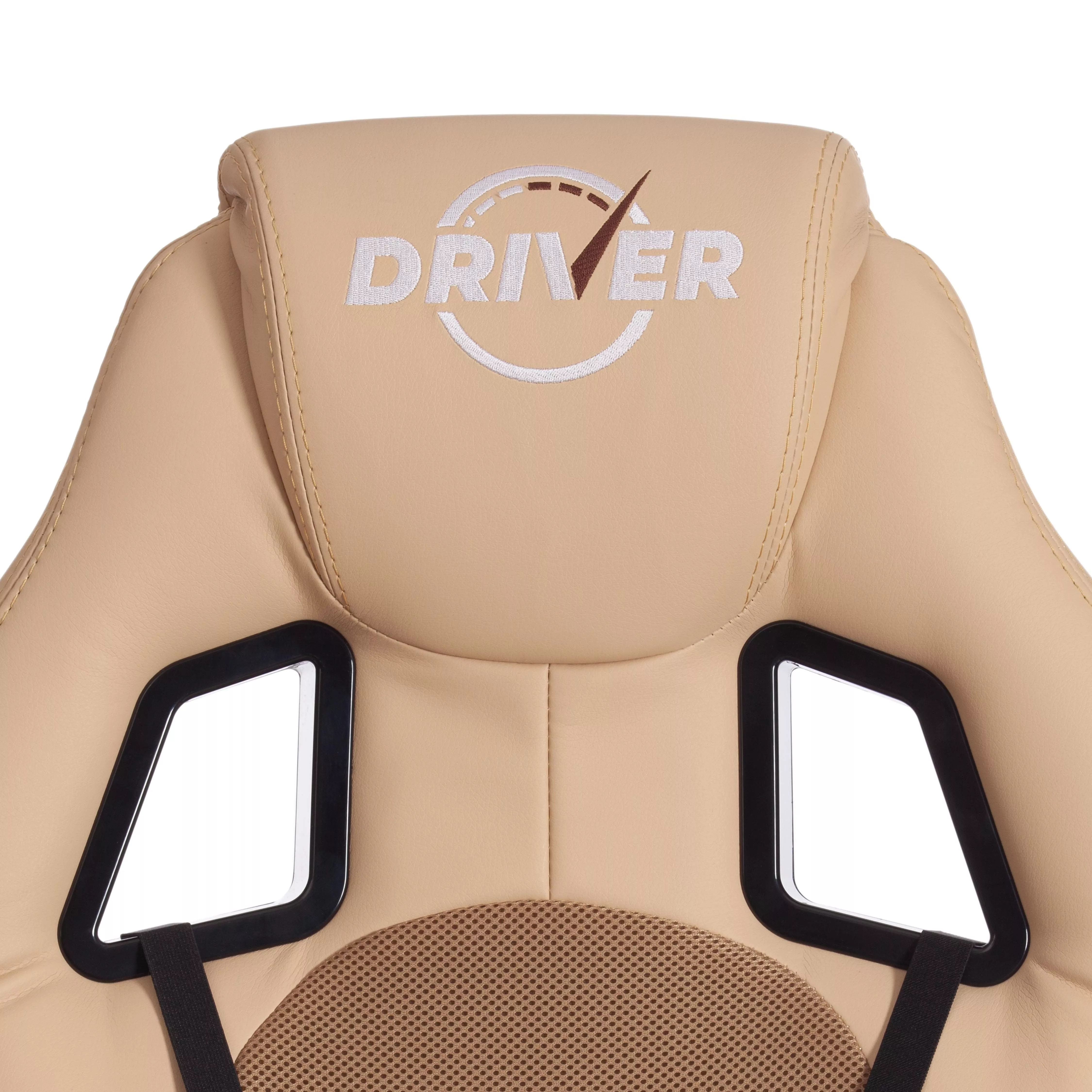 Кресло DRIVER (22) экокожа бежевый / бронза