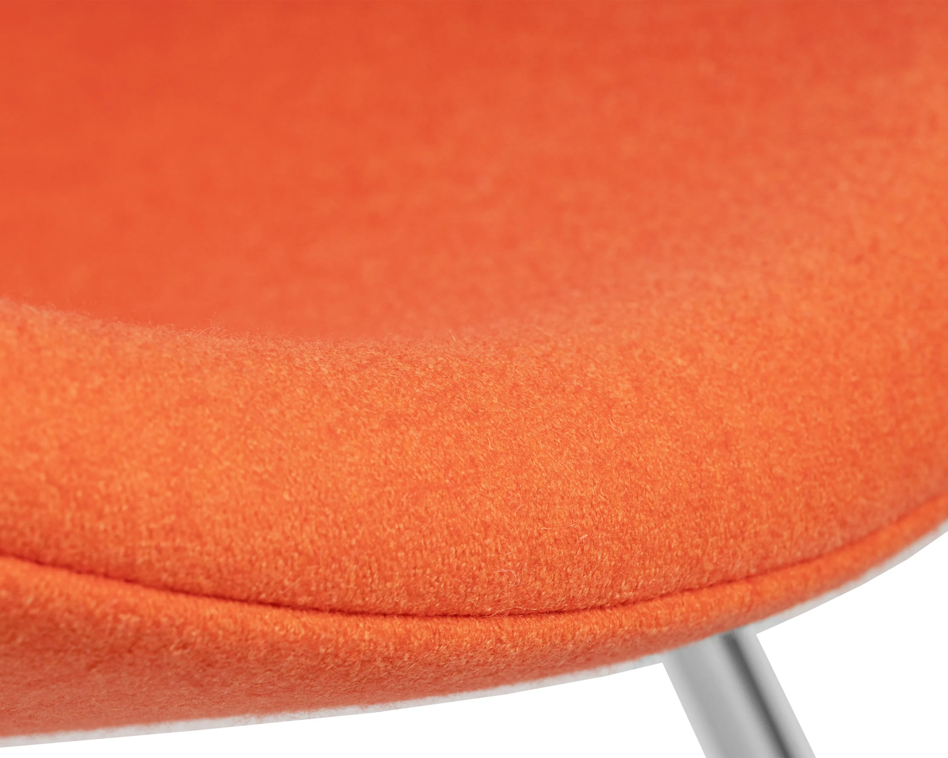 Кресло дизайнерское DOBRIN EMILY оранжевая ткань AF, хромированная сталь