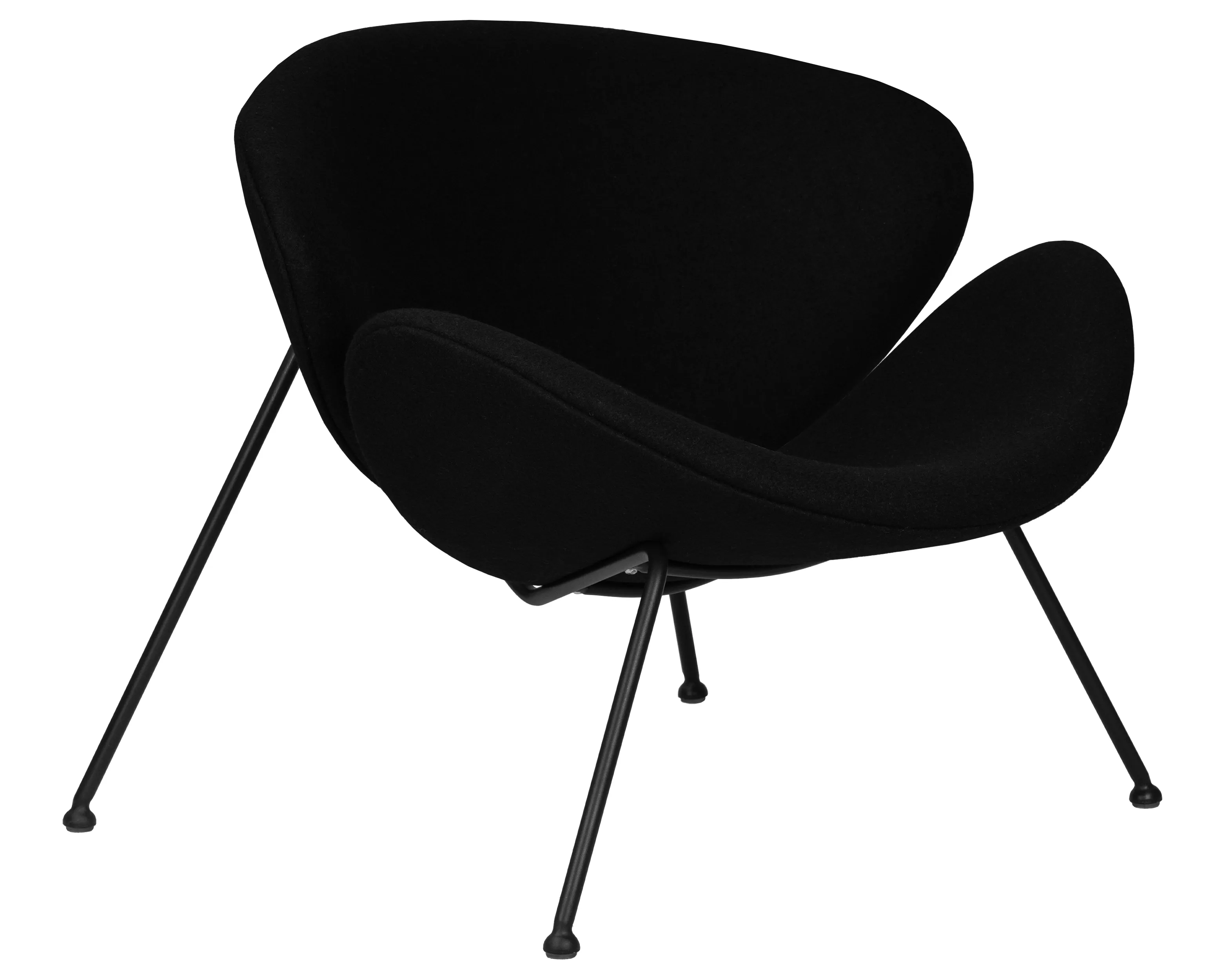 Кресло дизайнерское DOBRIN EMILY черный ткань AF9, черное основание