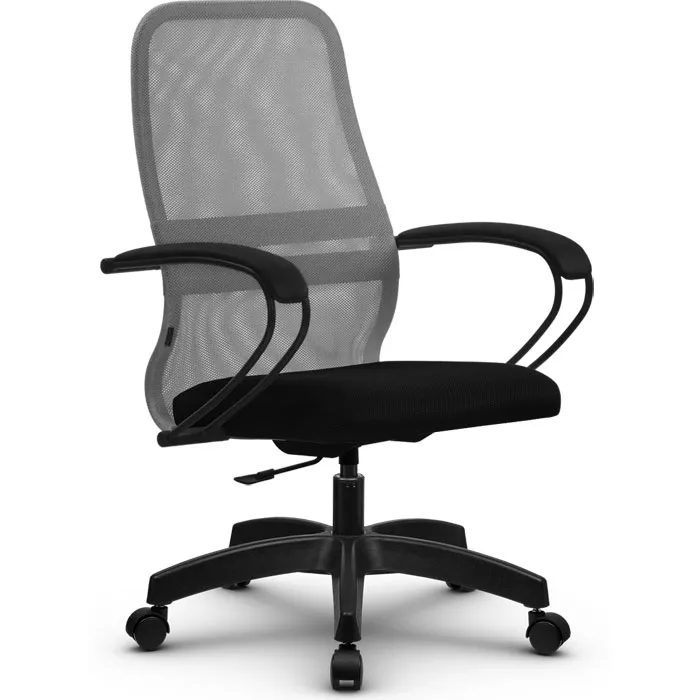 Кресло компьютерное SU-СК130-8P Pl Светло-серый / черный