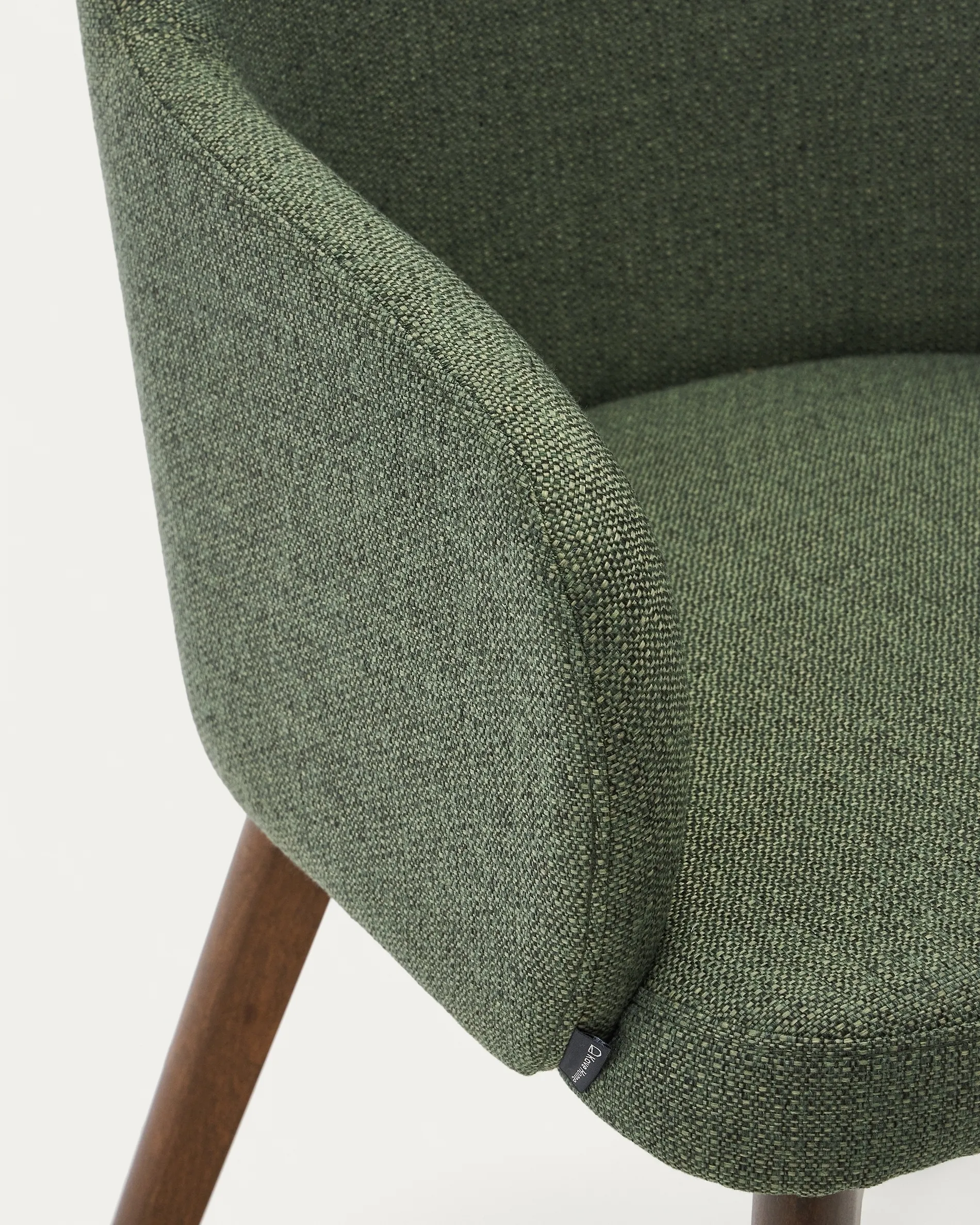 Кресло La Forma Nelida зеленый шенилл ножки с темной отделкой 181608