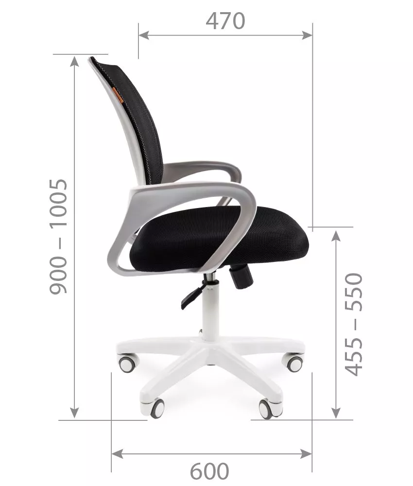 Кресло для персонала Chairman 696 white белый пластик серая сетка поддержка поясницы