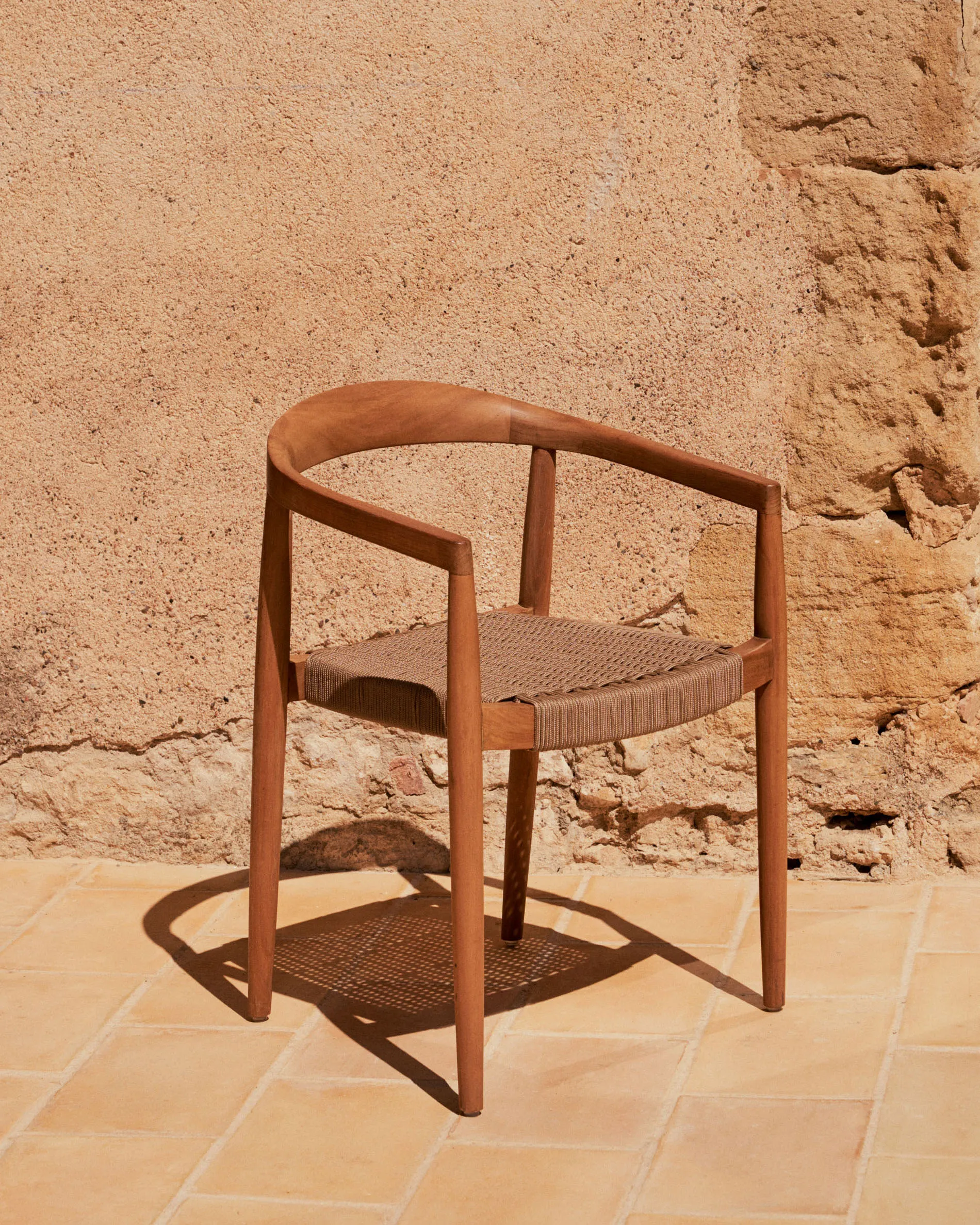 Садовый стул La Forma Ydalia бежевая веревка и натуральный тик 163607