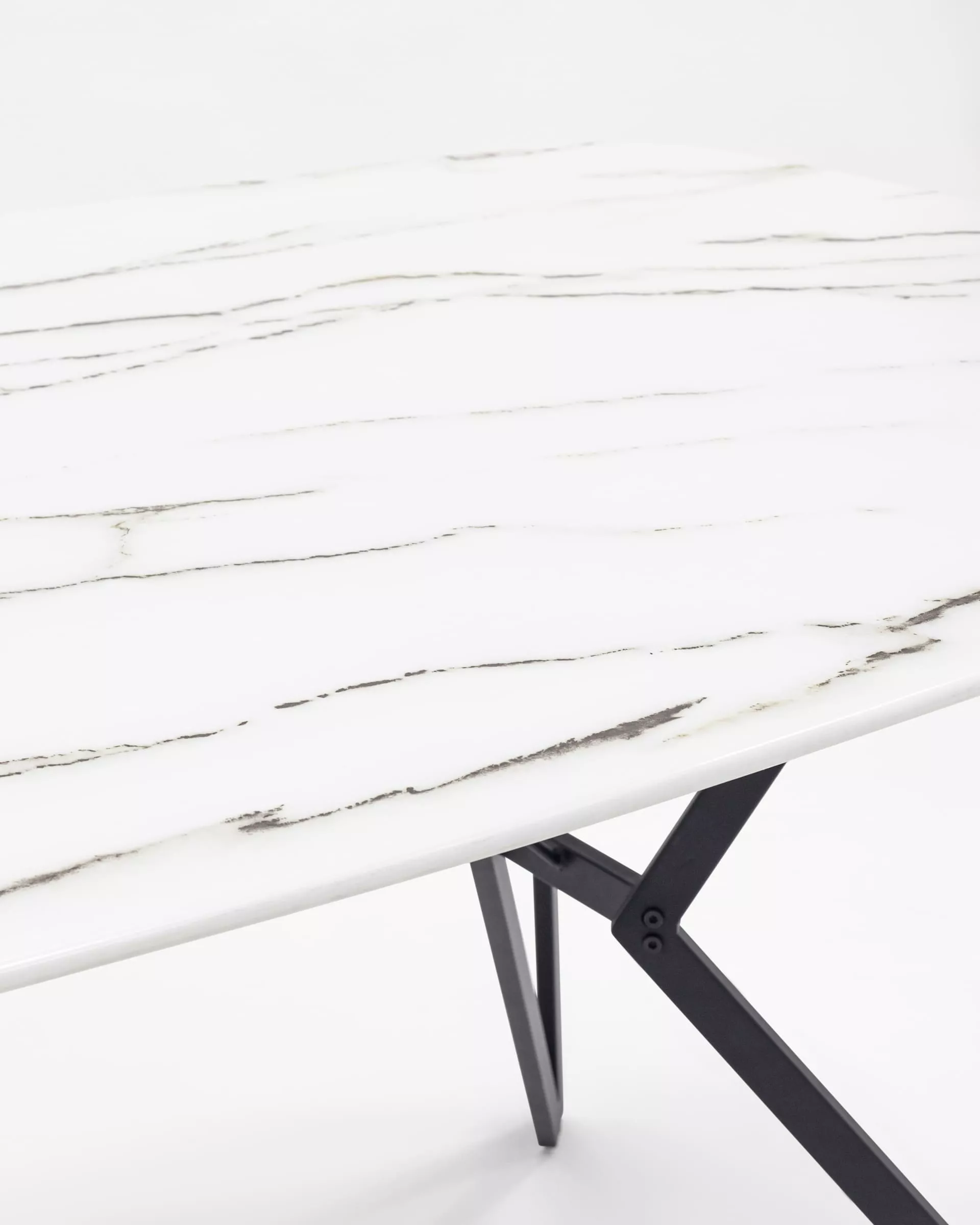Стол обеденный Денвер 140х90 Белый под мрамор с металлическими ножками