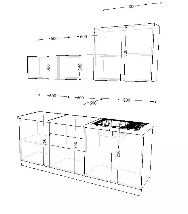 Прямой кухонный гарнитур 12 ЛОФТ 2 метра