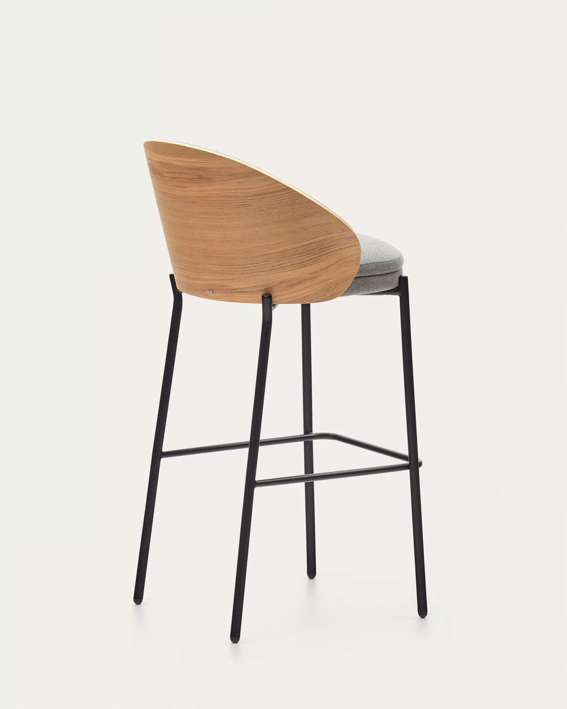 Барный стул La Forma Eamy светло-серый натуральная отделка