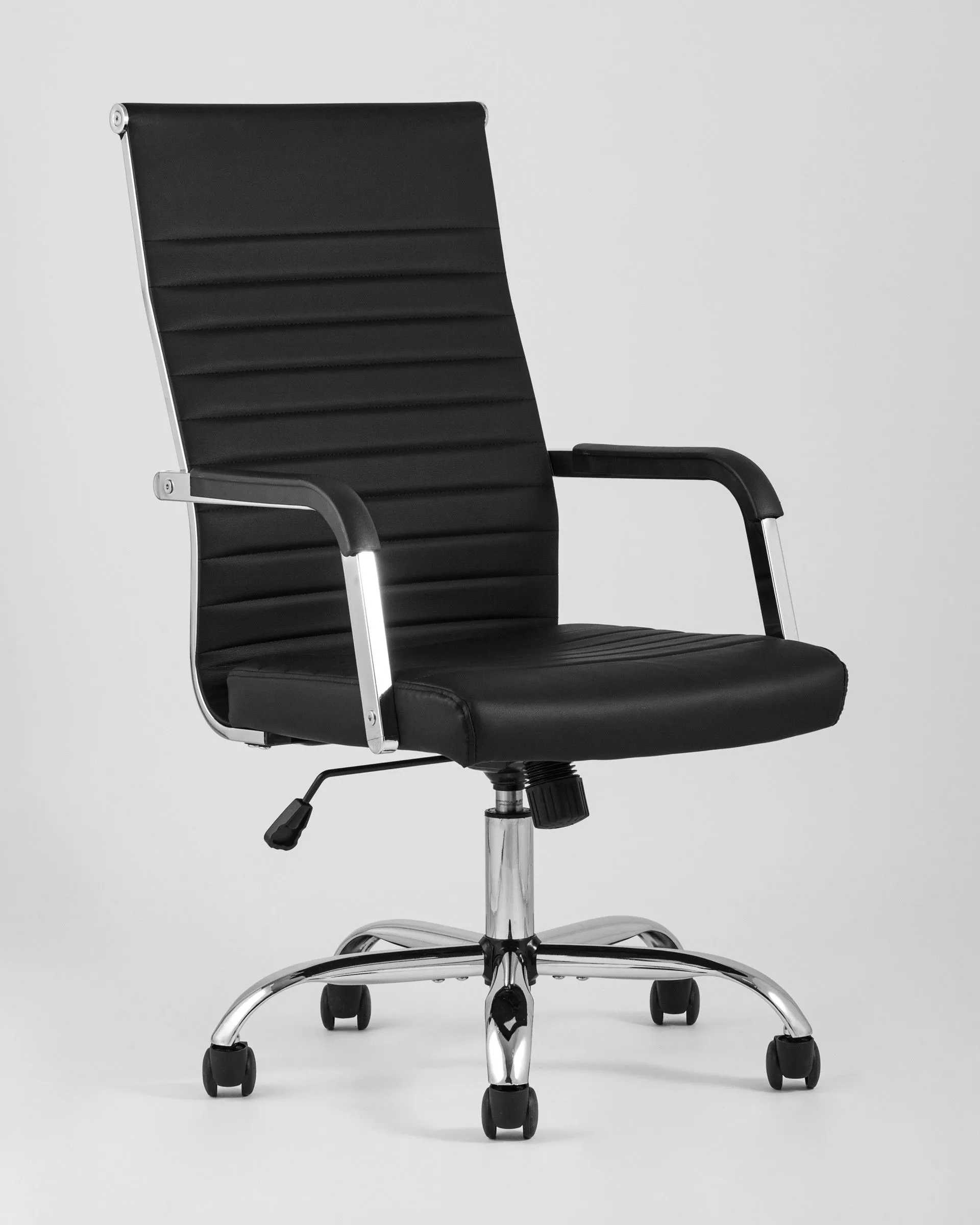 Кресло офисное TopChairs Unit черная экокожа хром