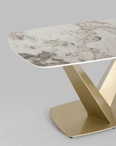 Керамический обеденный стол Аврора 160х90 керамика светлая