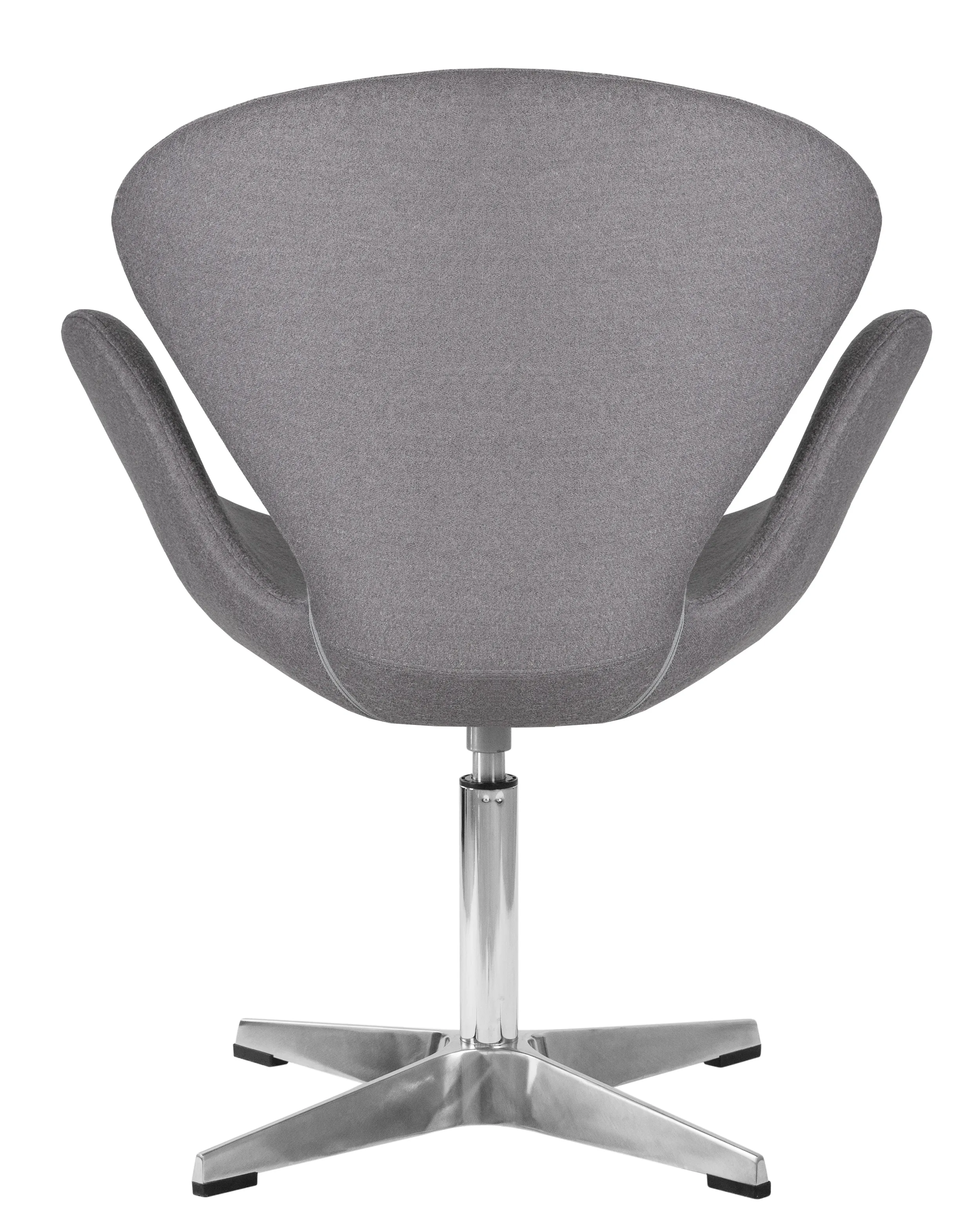 Кресло дизайнерское DOBRIN SWAN серая ткань AF7, алюминиевое основание