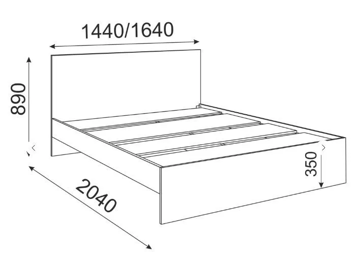 Двуспальная кровать Осло Дуб золото 160 см М5