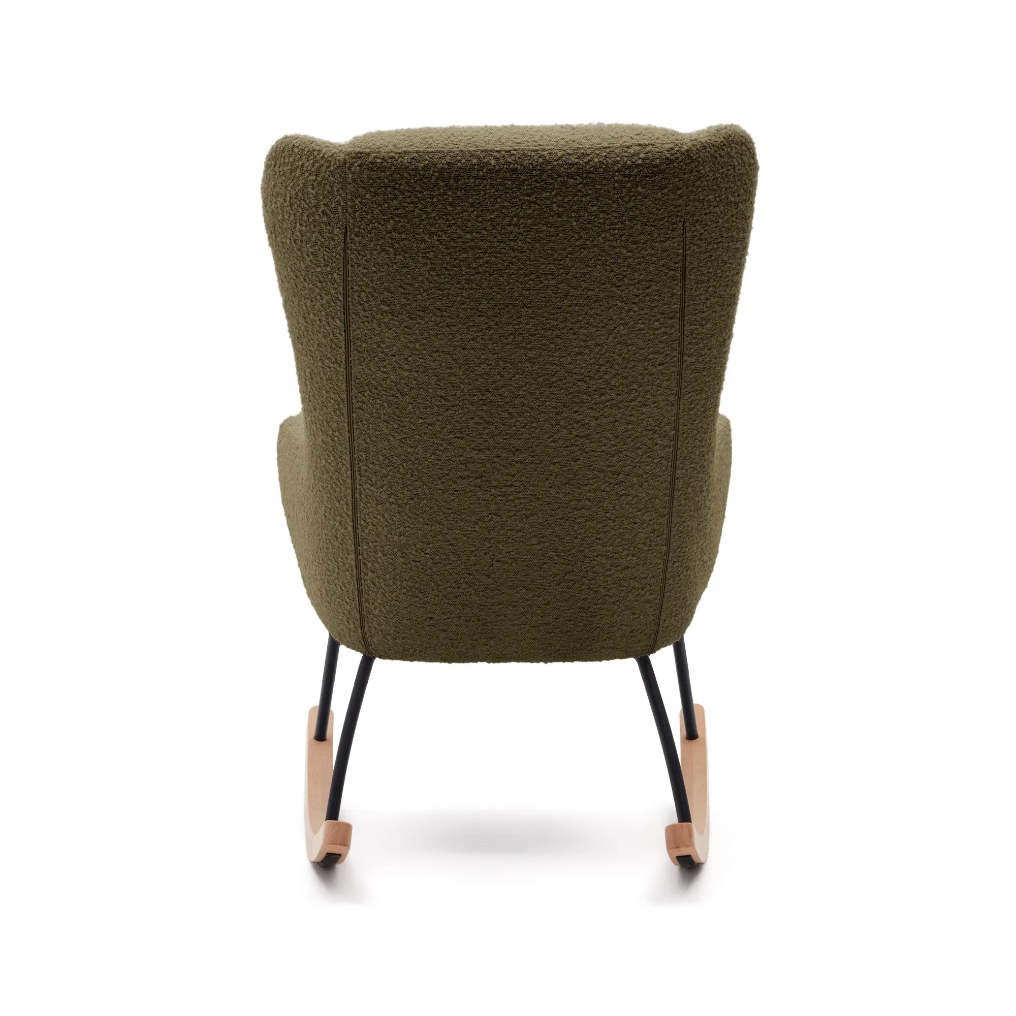 Кресло-качалка La Forma Maustin букле темно-зеленый стальные ножки с деревом бука 172706