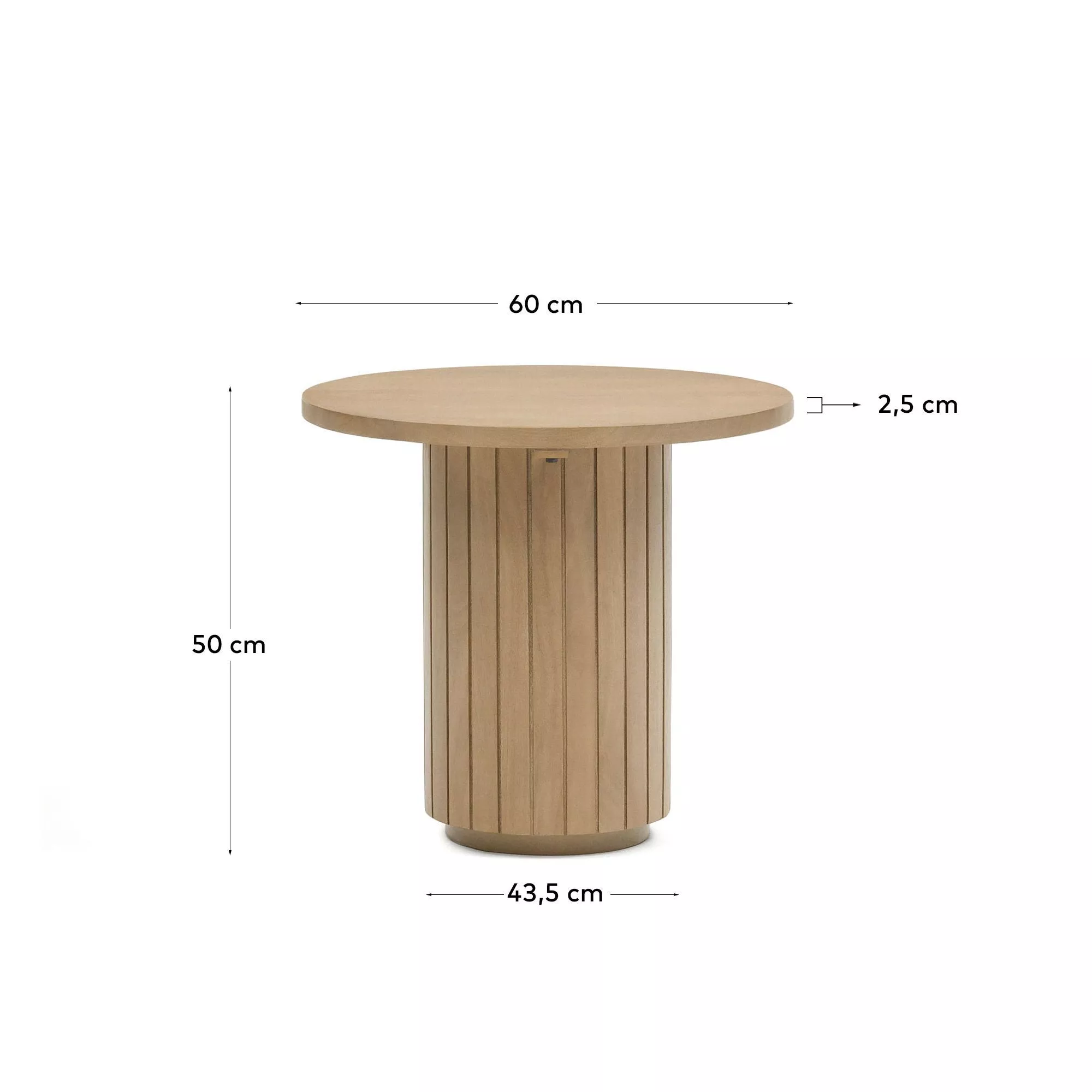 Круглый столик La Forma Licia из массива дерева манго d 60 см