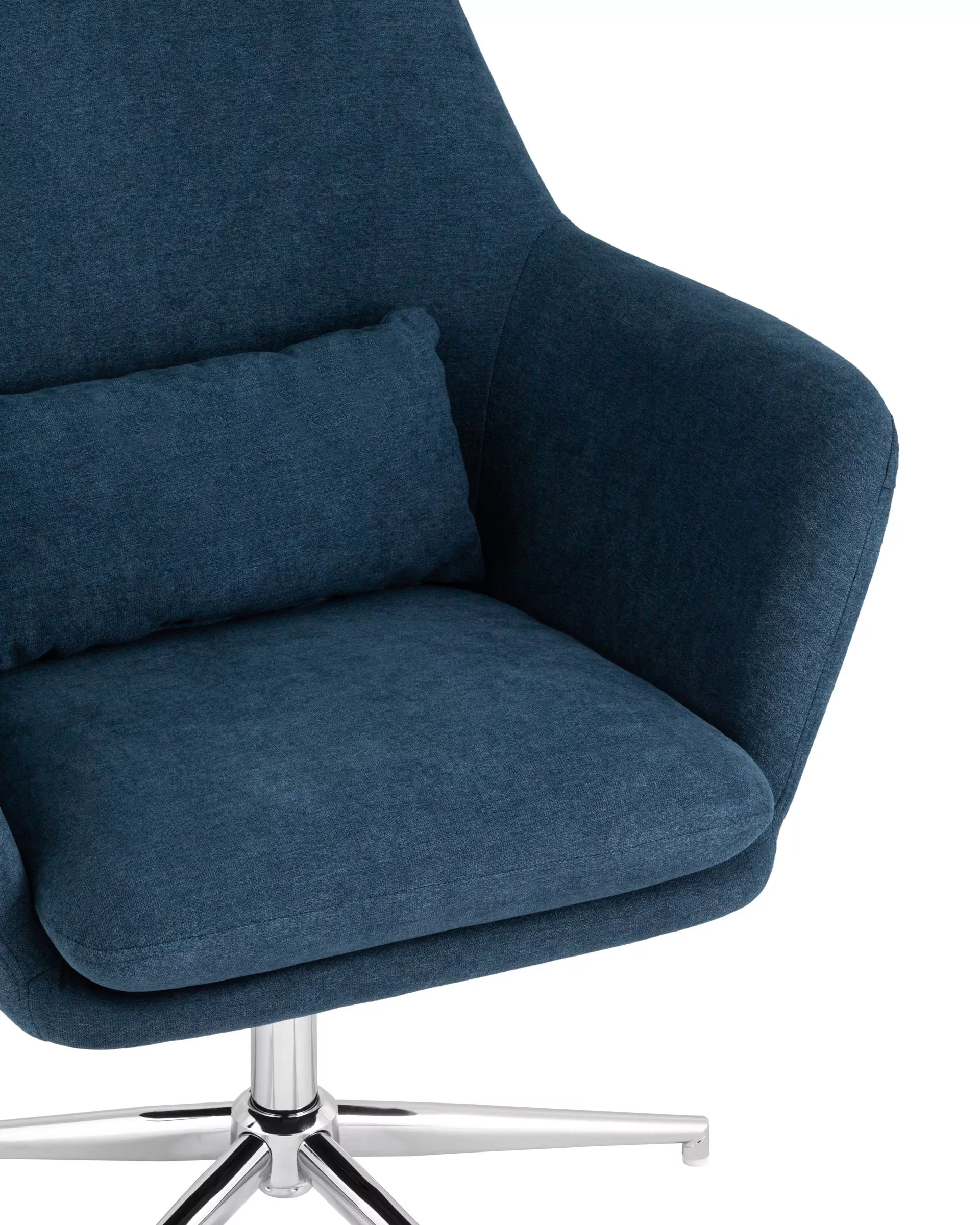 Кресло Рон синий без колесиков с регулировкой высоты