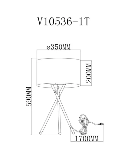 Лампа настольная Moderli Palma V10536-1T