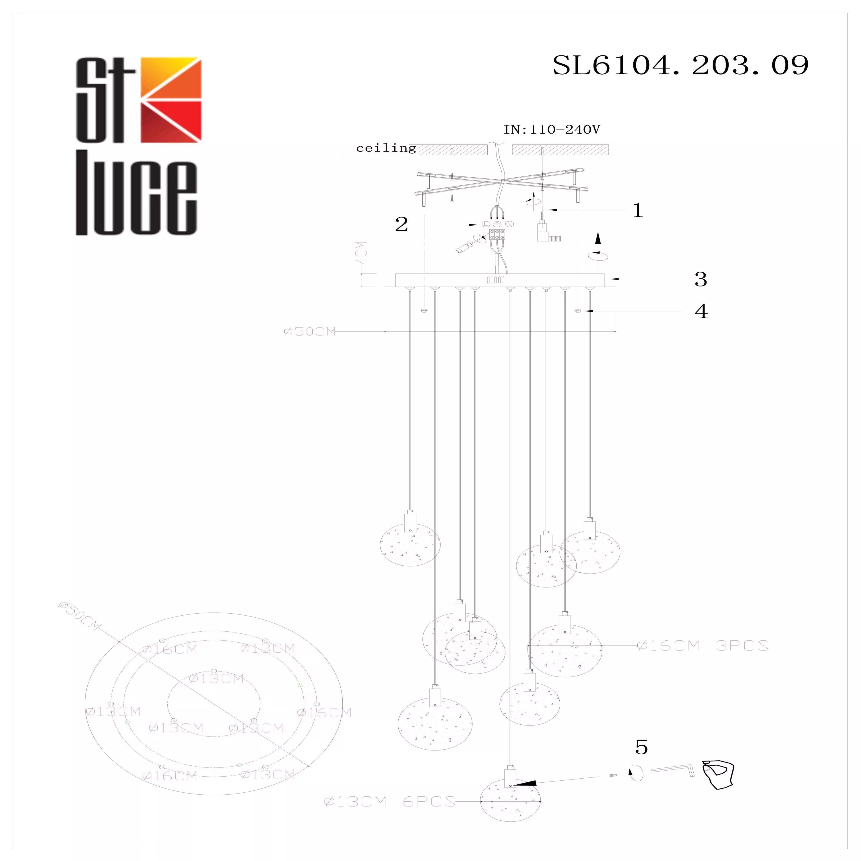 Подвесной светильник ST LUCE Montecelio SL6104.203.09