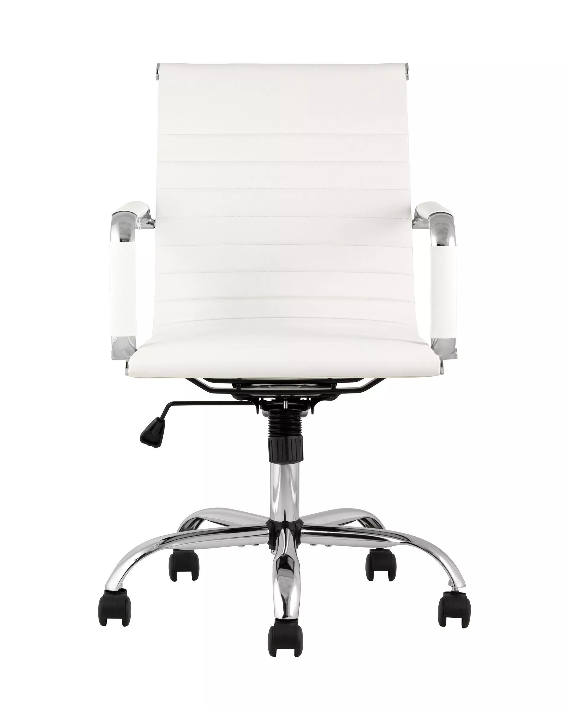 Белое офисное креслоTopChairs City S экокожа хром