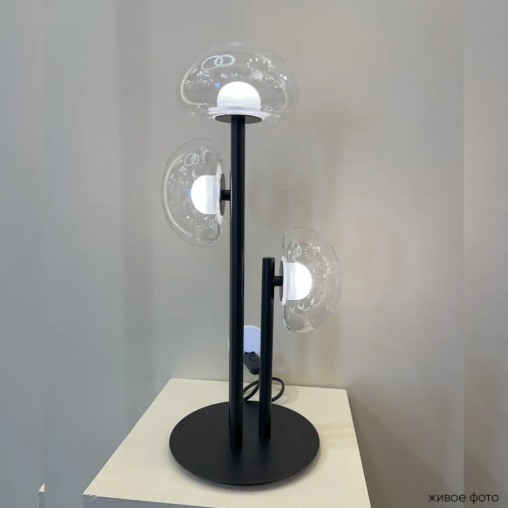Лампа настольная Crystal Lux BOSQUE LG3 BLACK/TRANSPARENT