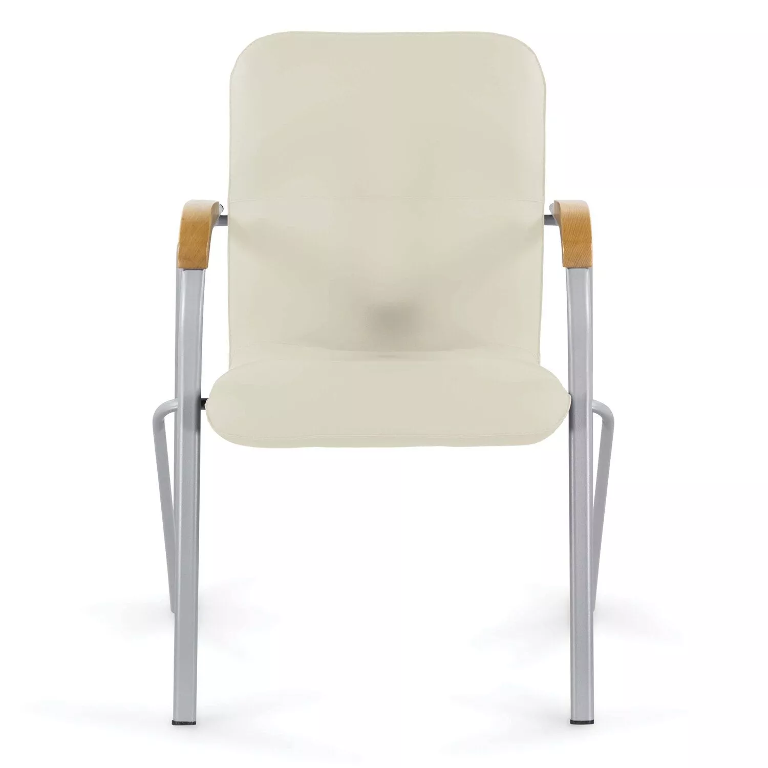 Кресло для посетителей BRABIX Samba CF-106 BOX-2 серый каркас накладки бук экокожа бежевый 532764