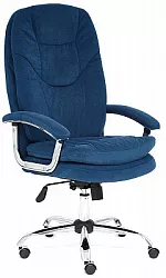 Кресло компьютерное для руководителя SOFTY LUX флок синий