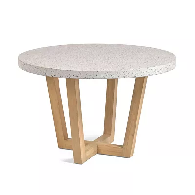 Круглый стол La Forma Shanelle из белого терраццо d 120 см