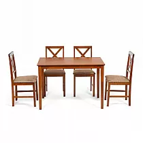 Обеденный комплект эконом Хадсон (стол + 4 стула) espresso+ коричневый