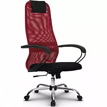 Кресло компьютерное SU-BК130-8 Ch Красный / черный