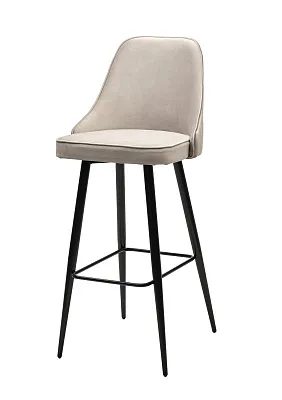 Барный стул NEPAL-BAR ЛАТТЕ #25 велюр/ черный каркас H=78cm