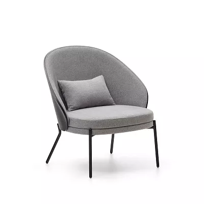 Кресло La Forma Eamy светло-серый черная отделка