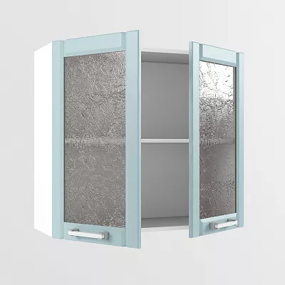 Шкаф навесной Роял вуд голубой Прованс В 800 стекло (h=720)