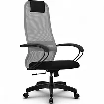 Кресло компьютерное SU-BК130-8 Pl Светло-серый / черный