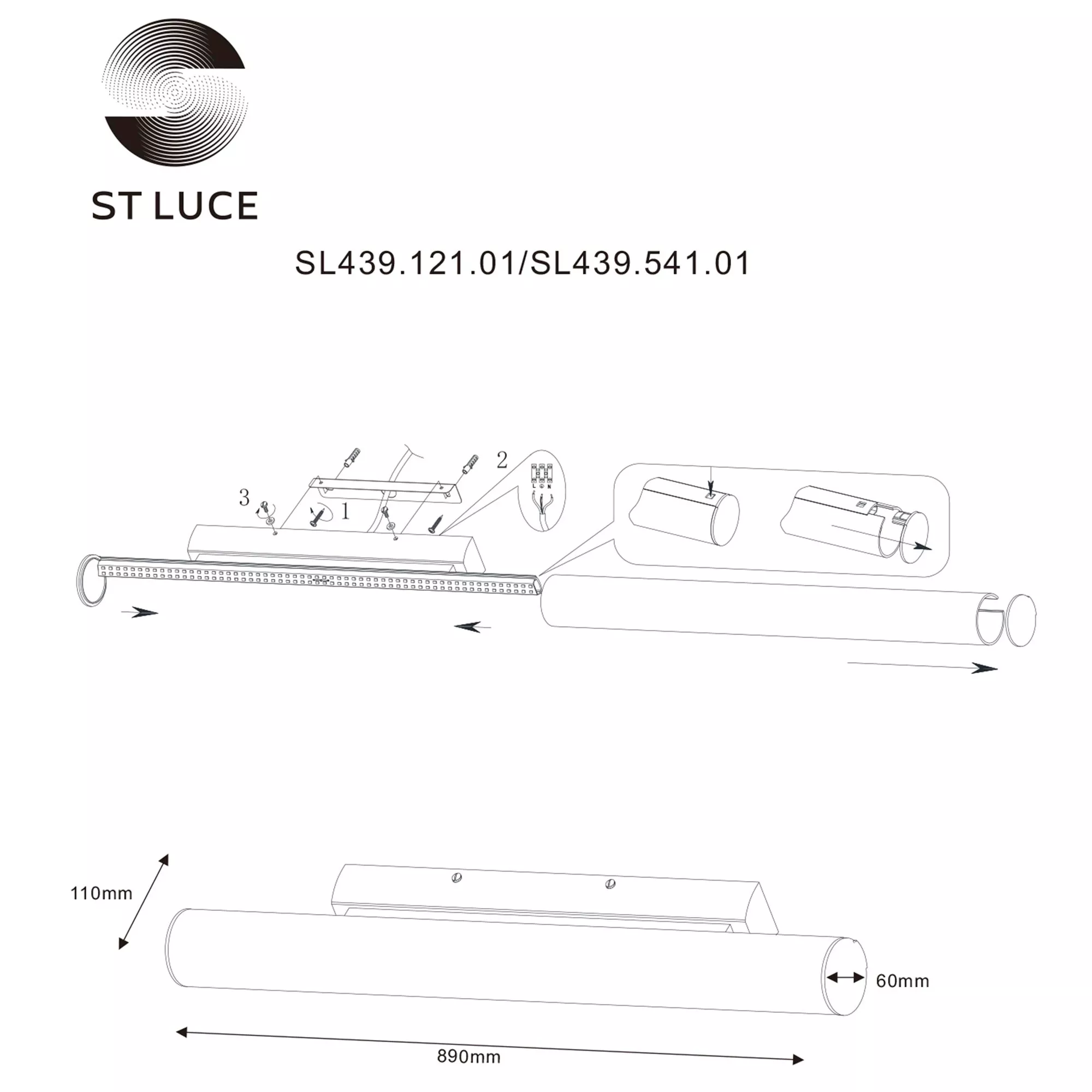Настенный светильник ST LUCE BACHETA SL439.541.01