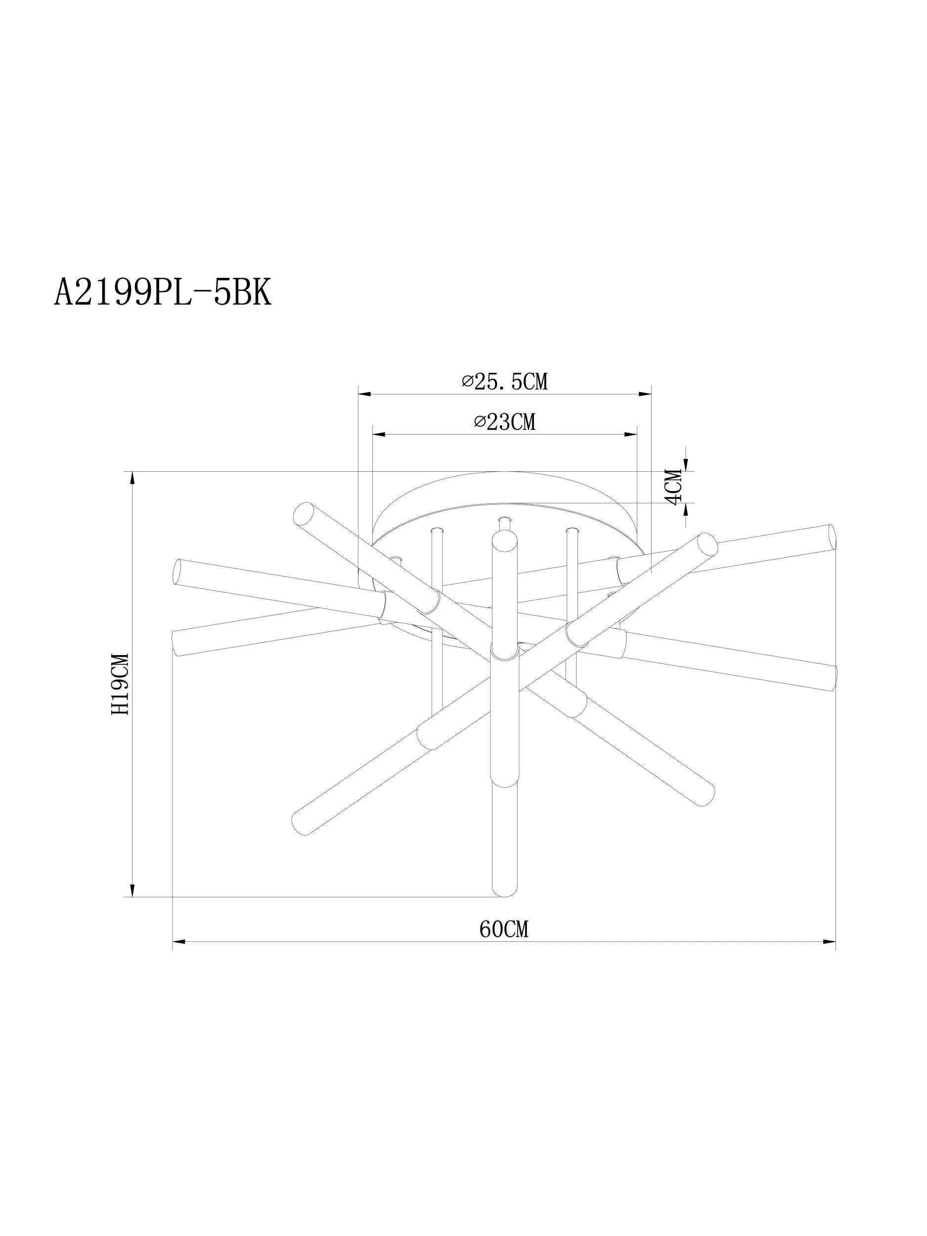 Накладная люстра ARTE LAMP FERNANDO A2199PL-5BK