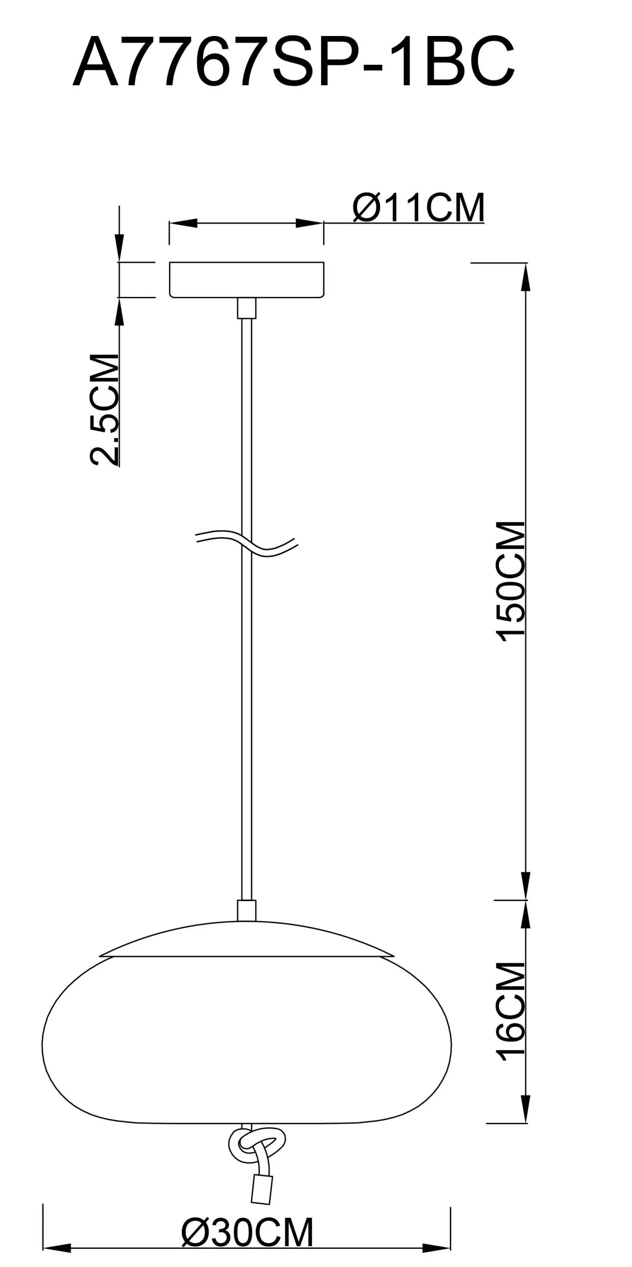 Подвесной светильник Arte Lamp CODY A7767SP-1BC