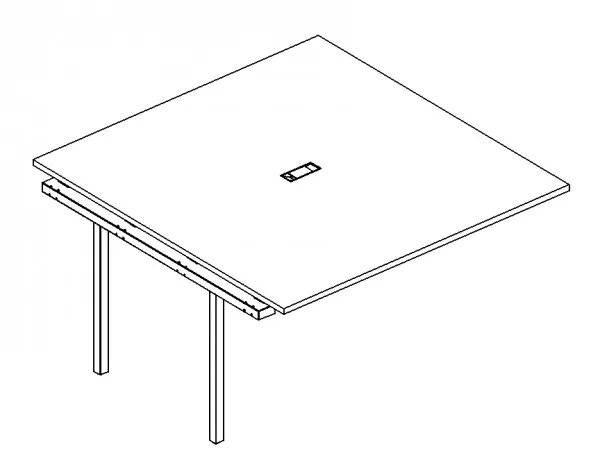 Секция стола для переговоров 160x144x75 на металлокаркасе DUE А4 2 136-1