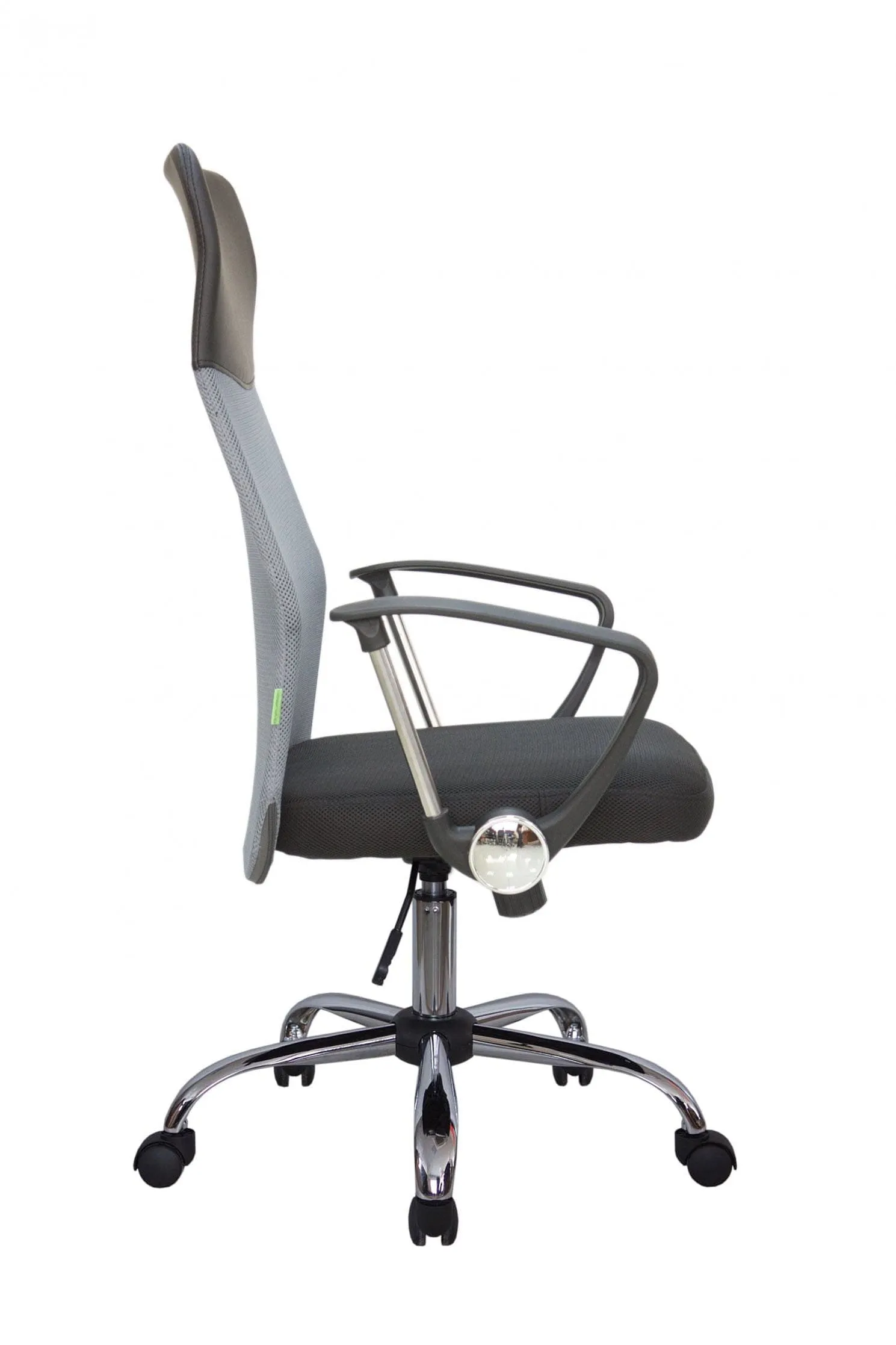 Кресло для персонала Riva Chair Smart 8074 (подголовник - экокожа) серый / черный