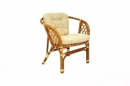 Кресло из ротанга Багама коньяк (подушки шенилл обычные светлые)